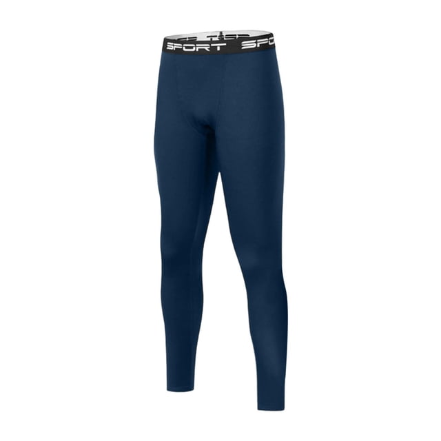 ZACPNCV Compression Pants Men Running Workout Leggings with Pockets Gym Basketball Athletic Tights Base Layer Navy
