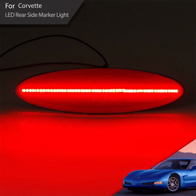 Pour 1997 - 2004 pour Chevrolet pour Corvette C5 Feu Arrière Rouge Fumé avec Marqueurs LED