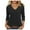 Black, variant on Kukoosong Women's Base Layer Tops Fall 3/4 Sleeve Deep V-neck Pullover Top