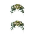 thumbnail image 1 of Transemion 1/2/3 Artificial Flower Wreath - Add Of Beauty To Door Threshold Realistic Appearance white green 2PCS, 1 of 6