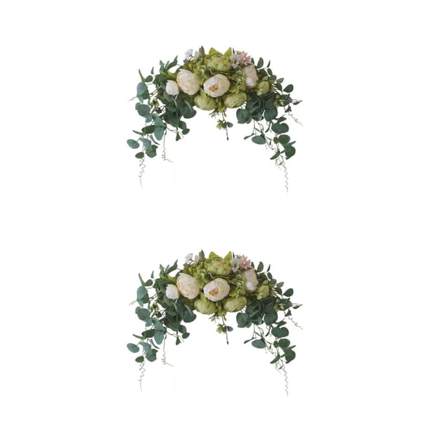Naiovety Interior o exterior Embellecer el espacio habitable con guirnalda de flores artificiales Amplia aplicación Seda blanco verde blanco verde 2Conjunto