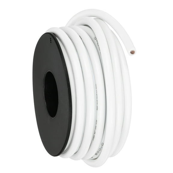 Uxcell 12 AWG Flexible Silicone Wire 6m/20ft Tinned Copper Electrical Wire White