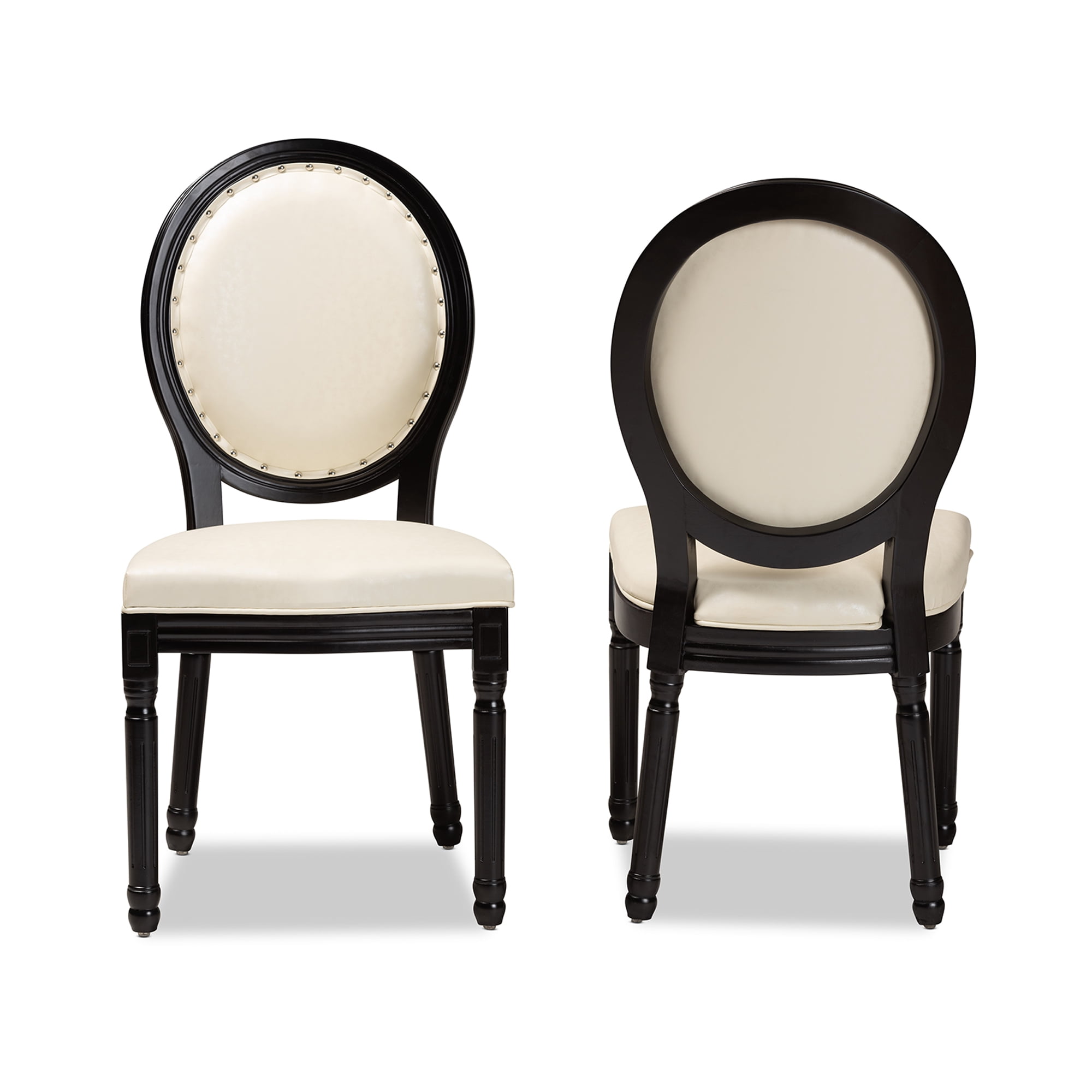 Baxton Studio Louis Dining Chair, Set of 2, Beige