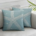 thumbnail image 3 of nygtbtfer  Throw Pillow Cover Green Star Vintage Starfish Pastel Seafoam Blue Fish Decorative Pillow Case Home Decor Pillowcase White, 3 of 7