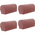 thumbnail image 1 of Namzi 4 fundas elásticas a cuadros para reposabrazos, color liso, antideslizantes, para sillas, sofás, sillones y sillones reclinables, con pasadores de torsión, color rojo., 1 of 5