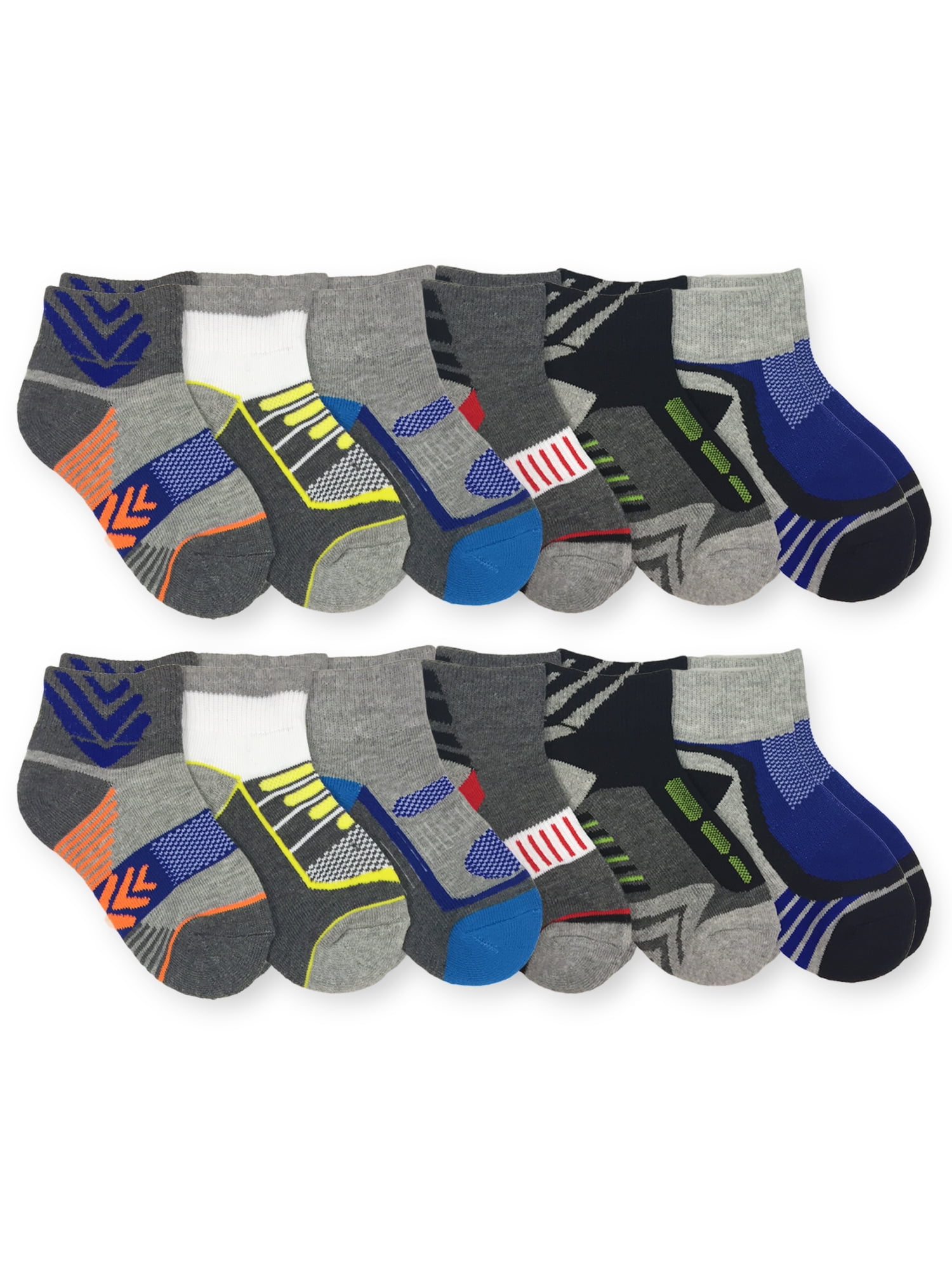 Jefferies Socks Boys Socks, 12 Pack Performance Sport Quarter Sizes XS