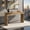 Natural, variant on Demi Bonn Modern Wooden Console Table, 62" Slim Entryway Table with Geometric Inlay, Floating Crossbeam Design for Hallway, Living Room & Bedroom, Beige