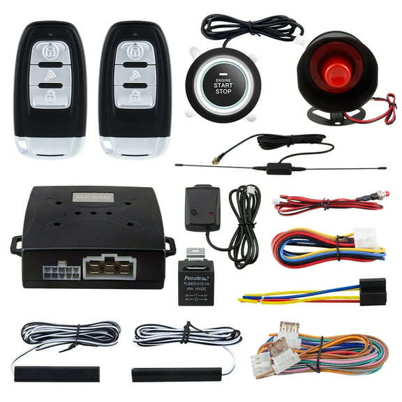 EASYGUARD PKE Car Alarm Proximity Entry Push Start Button Remote Engine Start Shock Alarm Warning DC12V