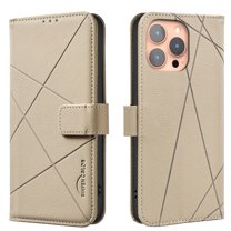 Allytechgroup Case for iPhone 16 Pro with Credit Card Slot, RFID Blocking PU Leather Slim Stand Wallet Flip Case Shockproof Full Body Cover Bumper for iPhone 16 Pro, Beige