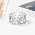 thumbnail image 3 of Cubic Zirconia Bee Honeycomb Ring Open Engagement Statement Wedding Stacking Finger Rings Adjustable Fashion Diamond Crystal Unique Thumb Ring Cute Jewelry for Women Men, 3 of 12