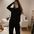 thumbnail image 5 of Conjunto de pijama con cara sonriente para mujer, suave y agradable para la piel, ropa deportiva para dormir en casa para mujer, 5 of 5