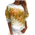 thumbnail image 2 of jsaierl Christmas Sweatshirts for Women Round Neck Long Sleeve Shirts Snowflake Print Tops Workout Casual Fall Blouse Tee Pullover Christmas Gifts for Teen Girls, 2 of 6