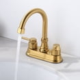 thumbnail image 6 of Wowow 4 in. Centerset Double Handle High Arc Bathroom Sink Faucet with Pop Up Drain in Gold, 6 of 8