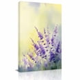 thumbnail image 2 of Canvas Wall Art Purple Flower Canvas Art Print Spring Watercolor Purple Lavender Floral Leaf Gradient Yellow Pictures Wall Decor for Living Room Artwork Decorations Framed Ready to Hang 8"x12", 2 of 9