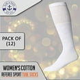 thumbnail image 4 of 12 Pack of Yacht & Smith 26 Inch Wholesale Women's Tube Socks, Women's Cotton Referee Sport Socks Size 9-11 (White, 12), 4 of 7