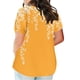 thumbnail image 2 of Camisetas Casuales de las Mujeres Largo Casual Impreso Cuello Redondo Suelto Top, Camiseta de Verano de Manga Corta, 2 of 5