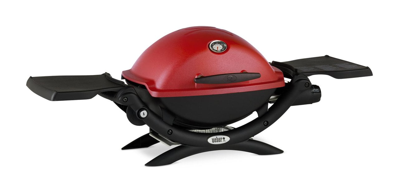Weber Q-1200 Portable BBQ Gas Grill with Small LP, Cast-Iron