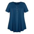 thumbnail image 2 of Ketyyh-chn99 Vêtements pour Femmes Mode Blouse Ample Grande Taille Été Manches Courtes Tunique Décontractée Hauts Confortables Col Rond Ample BU1,m, 2 of 4