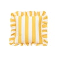 thumbnail image 2 of Cojín decorativo de terciopelo a rayas con volantes y inserción para sofá o cama – Almohada decorativa suave para sofá, salón y dormitorio, 2 of 6
