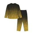 thumbnail image 2 of Uemuo Gold Glitter Gradient Pattern Womens Pajama Sets,PJ Set for Women,Pajamas for Women Logo,Long Sleeve Pajama Set for Women,Soft Long Sleeve Top With Pants-Small, 2 of 9