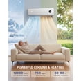 thumbnail image 2 of Upstreman 12000 BTU Mini Split Air Conditioner & Heater, Wifi Enabled 20 SEER2 Ductless Wall Mounted AC Unit Cool with Heat Pump, Energy Efficient, Up to 750 Sq.Ft, 115V Silver, 2 of 11