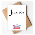 thumbnail image 1 of Black Single Words Junior Happy Birthday Greeting Cards Envelopes Blank, 1 of 3