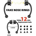thumbnail image 4 of Stainless Steel Fake Septum Nose Ring Non Piercing Septum Ring Fake Nose Rings with 12PCS Replacement Balls Spike, 4 of 4