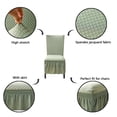 thumbnail image 2 of Dining Room Chair Covers with Skirt,Set of 4 Stretch Thicken Chair Slipcovers Universal Removable Washable Jacquard Chair Protector for Wedding Banquet Party-6-green, 2 of 8