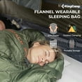 thumbnail image 5 of KingCamp Oversized Flannel Sleeping Bag for Adults, Portable Single Sleeping Bags for Camping with Flannel Lining & Armhole , 9°F-44°F, Black, 5 of 10