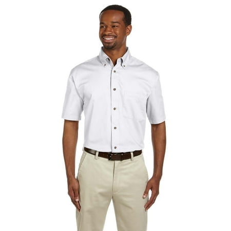 Harriton Chemise à Manches Courtes en Sergé pour Hommes Easy BlendTM avec Libération de Taches