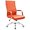 Orange, variant on SEEKOL Ribbed Office Desk Mid Back Computer Chair Height Adjustable Conference Executive Task Swivel PU Leather Grey