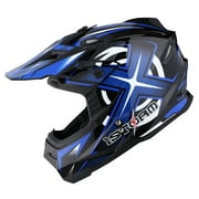 1Storm Adult Motocross Helmet BMX MX ATV Dirt Bike Helmet Racing Style HF801; Sonic Blue