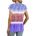 thumbnail image 5 of Women's Tops Crew Neck Pleated Cap Sleeve Tie Dye Tunic Shirts Summer Casual Loose Comfortable Tee (XL, Multicolor 7), 5 of 7