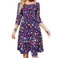 thumbnail image 3 of Science Studies Sweetheart Knot Flared Dress Fashion Design Large Size Loose Dress Science Nerd Geek Lab Damask Pretty Girly, 3 of 5