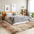thumbnail image 3 of 6'x9' Washable Area Rug, Non Slip Abstract Rugs, Soft Faux Wool Living Room Rug, Low Pile Rugs for Living Room Bedroom Dining Room, Brown, 3 of 8