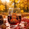 thumbnail image 4 of VAIFTILNO Halloween Themed Stemless Wine Glasses, 12oz Handmade 2D Halloween Glass Cups, Spooky Design Drinkware for Parties, Home Decor (More Styles), 4 of 7