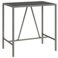 thumbnail image 2 of vidaXL 7 Piece Garden Bar Set with Cushions Grey Poly Rattan, 2 of 4