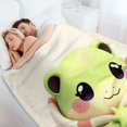 thumbnail image 5 of NIANHE Frog Bath Towel blanket, printed design, winter sofa dormitory home decoration, must-have travel product. Size is 50x60 inches., 5 of 8