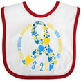 thumbnail image 3 of Inktastic World Down Syndrome Day Blue and Yellow Ribbon of Hearts Boys or Girls Baby Bib, 3 of 4