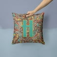 thumbnail image 2 of Letter H Retro Tribal Alphabet Initial Fabric Decorative Pillow, 2 of 4