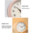 thumbnail image 2 of pitrice ABS Base Clock Round Replacement 4.5inch Coated Powered Quiet Running Metal Needle Decorative Analog Battery Powered Luminous Alarms White, 2 of 9