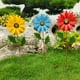 thumbnail image 5 of Paquete de 3 estacas de jardín de flores, palo de flores de metal a prueba de óxido, decoraciones de césped para caminos de interior y exterior, 5 of 5