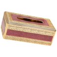 thumbnail image 2 of Advancent Caja de pañuelos de estilo europeo moderno, soporte de papel para servilletas, decoración de para el hogar contemporáneo Almacenamiento y organización del hogar Oro Rojo 25x9.5x13cm, 2 of 6