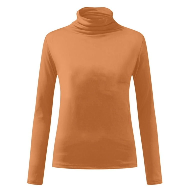 Womens orange 2024 mock turtleneck