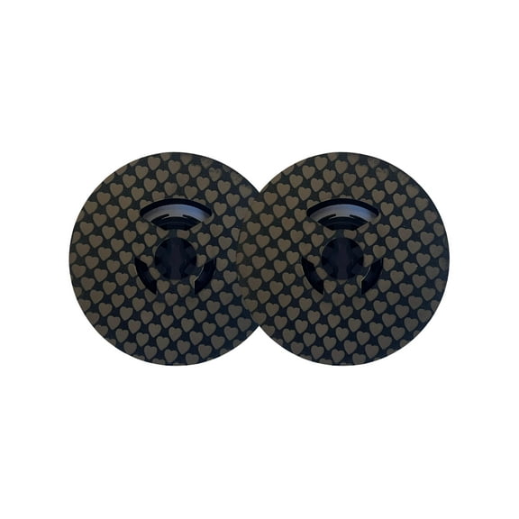 1/2 Inch FJA Universal Typewriter Ribbon - Custom Laser Engraved Twin Spool Typewriter Ribbon (Solid Black Ink) (Hearts)