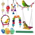 thumbnail image 1 of Jaula De Juguetes Para Pájaros, Juguete Para Columpio, Campana Para Masticar, Pájaros, Juguetes Para Periquitos Pequeños, Conures, Cacatúas, Guacamayos 14 Uds. Vogacara PT002125-00, 1 of 6