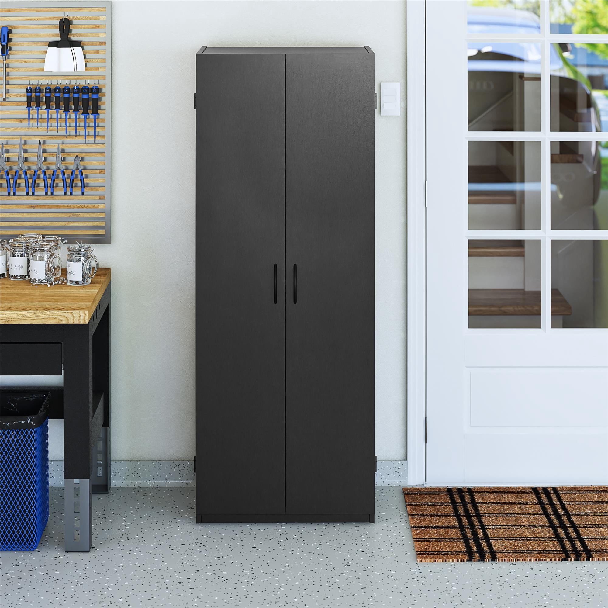 Mainstays 60" 2 Door Storage Cabinet, Black