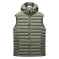 thumbnail image 2 of Mens Puffer Vest Winter Full Zipper Sleeveless Padded Jacket Gilets with Detachable Hooded Warm Outerwear Zip Up Pockets Vests, 2 of 9