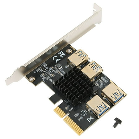 Gpu Riser Card, External Graphics Card PCI-E X4 1 To 4 For XP/Win7/Win8 ...