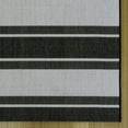 Paseo 9' x 13' Black and White Stripes Outdoor Rug
